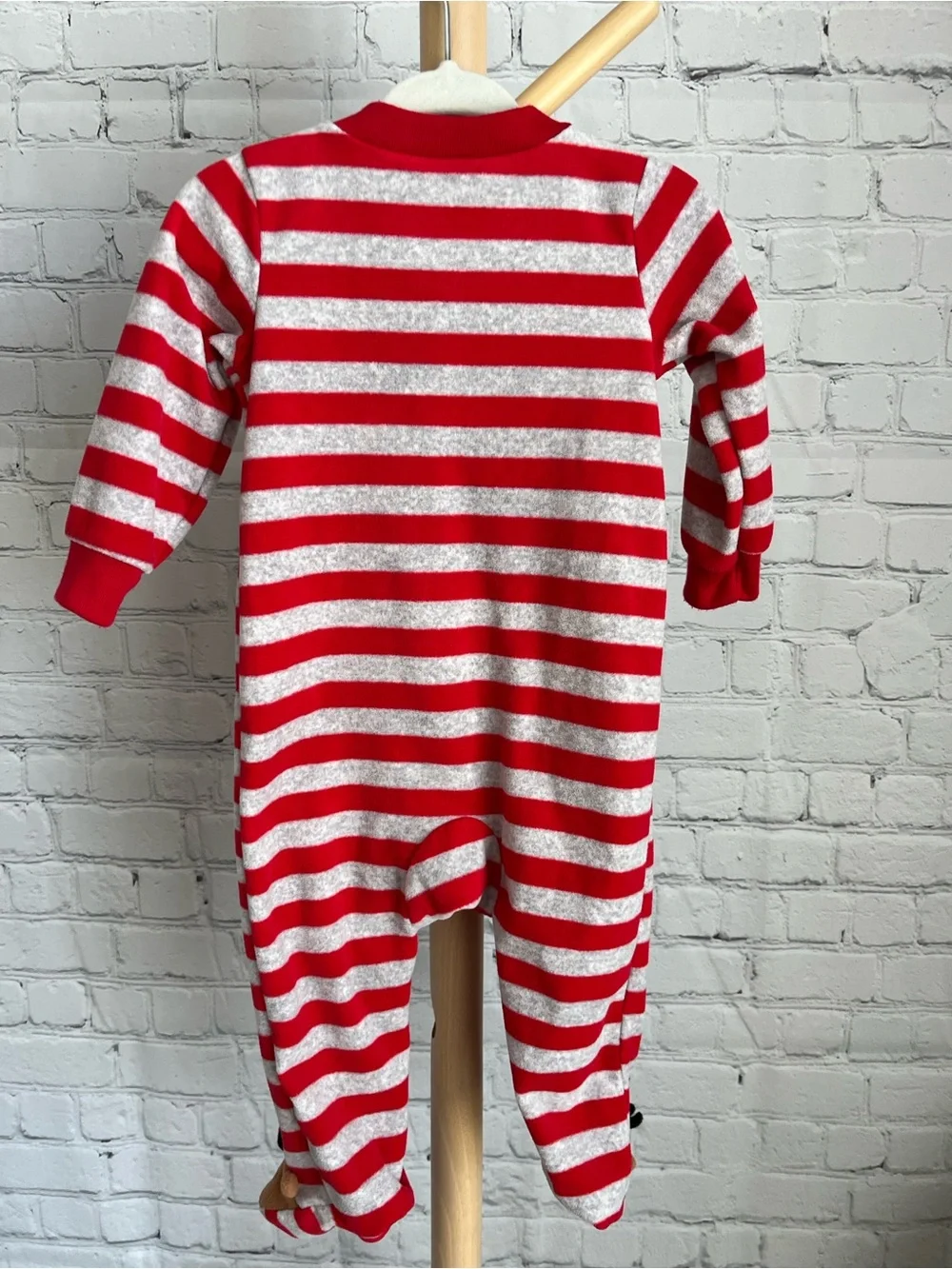 ⭐️⭐️PICK 5 / $20 Carter's Red & White Striped Reindeer Footed One-Piece for Kids